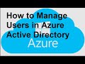 Manage Users in Azure Active Directory