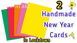 2 Handmade Easy Greetings Card For Happy New Year 2021 • How to make New Year Greeting Cards