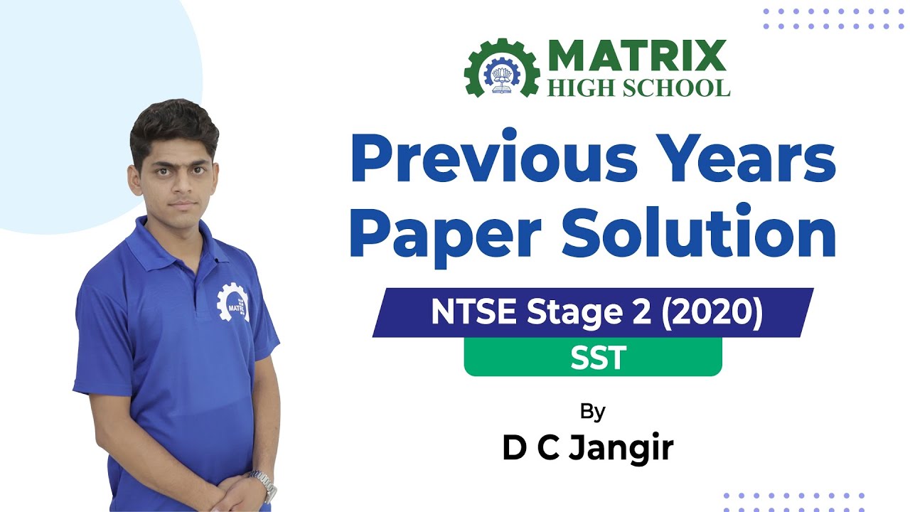 NTSE Stage 2 (2020) Previous Years Paper Solution - Social Science (SST)