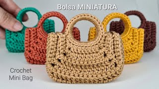 Bolsa de crochê MINIATURA - Alça redonda