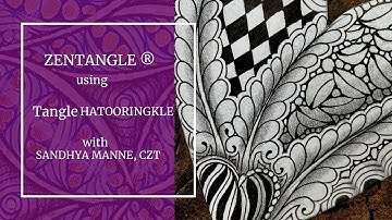 Zentangle® Mini Project with Tangle HATOORINGKLE beginners tutorial
