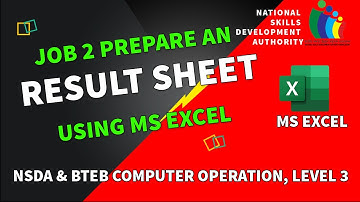 Result Sheet project as per specification in MS Excel Computer Operation, Level 3 ।।  NSDA & BTEB