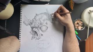 Drawing Fantasy Skull #drawing #tutorial #fantasy #anatomy #video