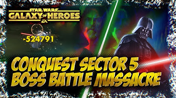 Vader Owns Conquest Sector 5 JMLS Boss Battle | Galaxy Of Heroes