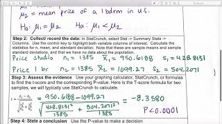 Math 110 Example 2 Sample T Test