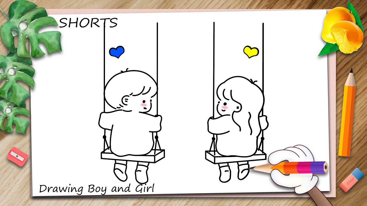 Easy drawing ideas Boy and Girl 