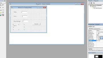 Program to find the Area of a Trapezoid in vb