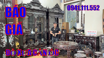 BÀN GHẾ GỖ TRẮC CẨN ỐC, TỦ BẦY ĐỒ KHẢM ỐC, GHẾ ĐUNG ĐƯA GỖ CẨM LAI