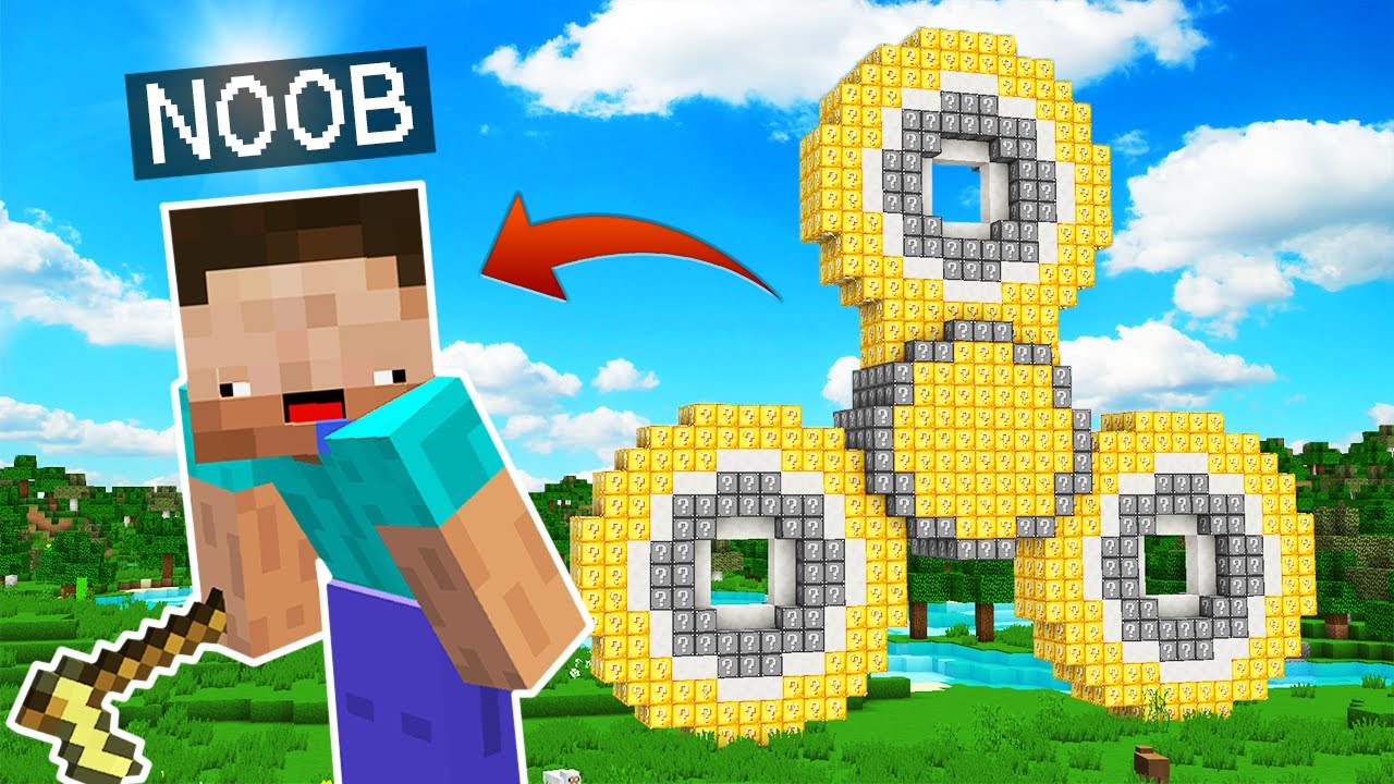 NOOB Vs SPINNER DE LUCKY BLOCKS GIGANTE! 😂MINECRAFT TROLL+ 