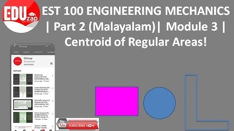 EST100 Engineering Mechanics | Part 2 (Malayalam)| Module 3 | Centroid of Regular Areas!