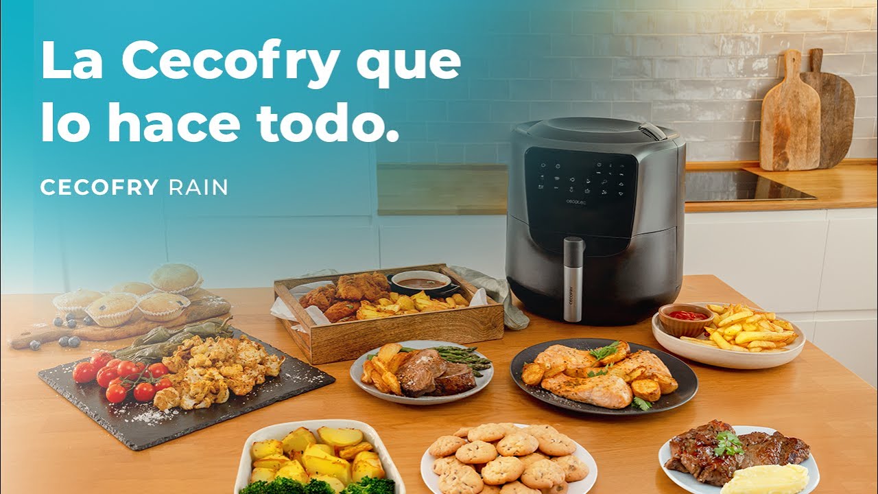 Fritadeira de ar Cecofry Rain de 5,5 L com spray de &oacute;leo, pulveriza&ccedil;&atilde;o e manual com 7 n&iacute;veis