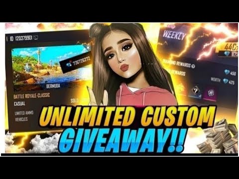 FREE FIRE LIVE GIVEAWAY - UNLIMITED CUSTOM ROOM GIVEAWAY FOR SUBSCRIBERS #totalgaming #classyff