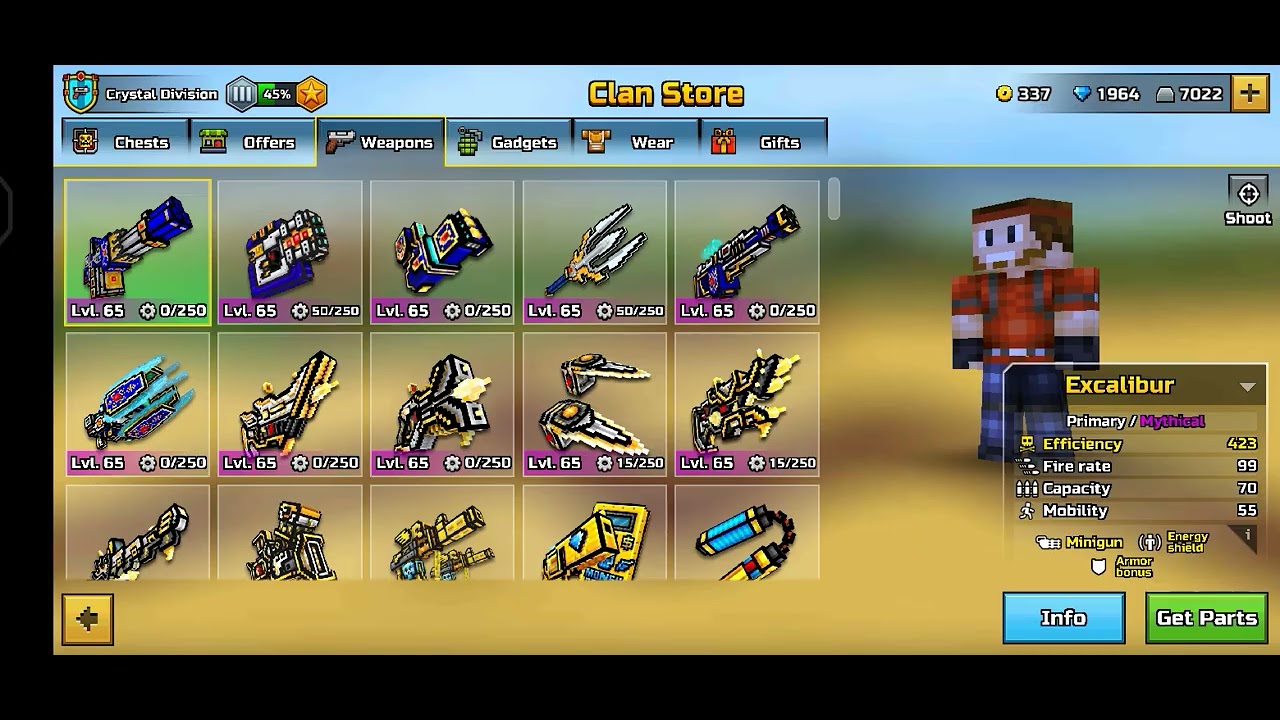 Pixel Gun 3D - Crafting Crystal Bow - Crystal Division Clan Weapon ...