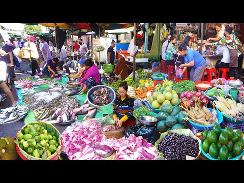 Cambodian 2 Routine Fresh Market Food In The City - Java Plum, Mud Crab, Fish, Shrimp, & More