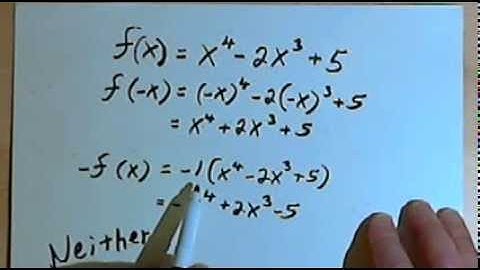 Determining if a Function is Even, Odd or Neither 143-2.1.5