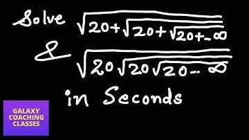 Square root infinite series questions in seconds I short trick