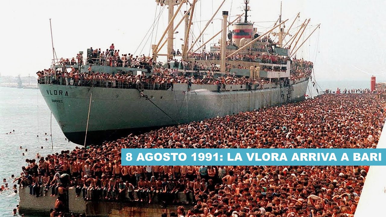 Quell'8 Agosto del '91 in cui la Vlora arrivò a Bari con 20.000 Migranti Albanesi