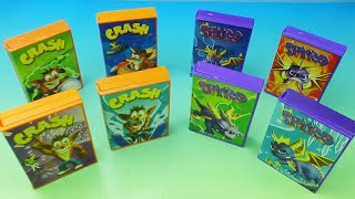 2005 McDONALD'S SPYRO THE DRAGON and CRASH BANDICOOT set of 8 MINI VIDEO GAMES VIDEO REVIEW