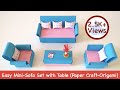 How to make a paper sofa  diy paper crafts  very easy origami  miniature sofa set crafts at ease