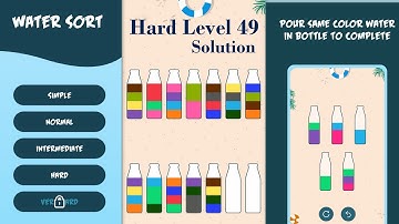 Water sort Puzzle | Brain Games |  Hard Level | Level-49 | Mobile Game | Improve IQ