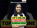 MBA Karna Hai Online? 🤔 India Ke Top 5 Colleges Ka Sach | Fees &amp; Scope