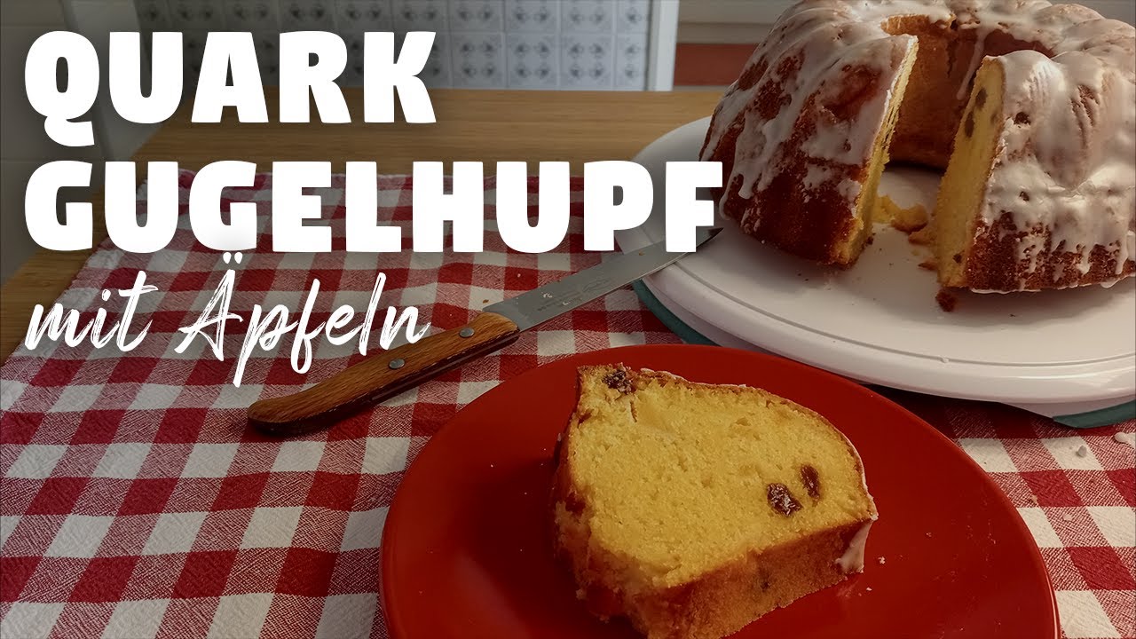 saftiger Quark Gugelhupf mit Apfel und Rosinen | schnell und einfach backen