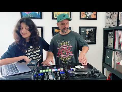 Scratch practice with Dad @Dj Shock 🎚️🔥 #djay #dj #scratch #turntable #scratching #scratchdj