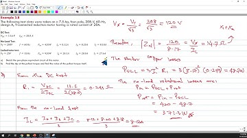 Induction Motor - Determining Circuit Model Parameters (Problem)