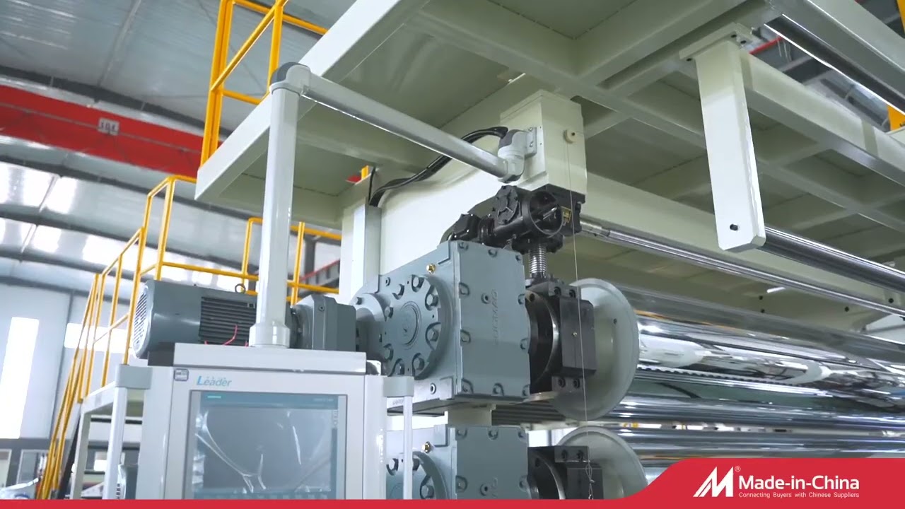 HDPE slip sheet extrusion line, 2500mm width, punching on-line, geotextile lamination on-line