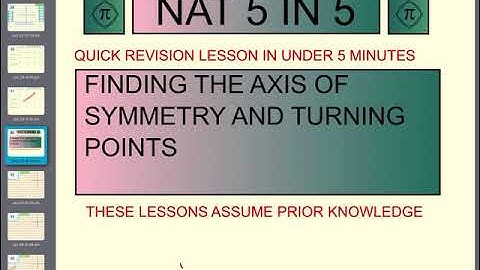 NAT 5 IN 5 QUADRATICS 5. AXIS OF SYMMETRY AND TURNING POINTS