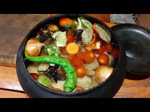 Шурпа томленая в чугунке на печном комплексе. Очень вкусно! Кайнатма.
