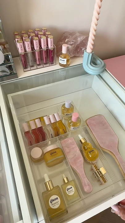 Organizing Gisou drawer 💛 #asmr #organize #organizing #asmrsounds #aesthetic #makeuporganizer