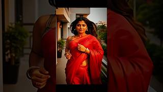 Red Colour Chifon Saree Design #shorts #shortsfeed #trending #viralvideo #saree #ai #aiart
