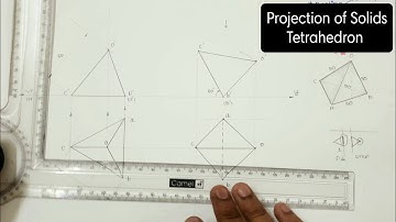 Tetrahedron | Projection of solids | Axis inclined | Engineering Graphics | EG | Tamil