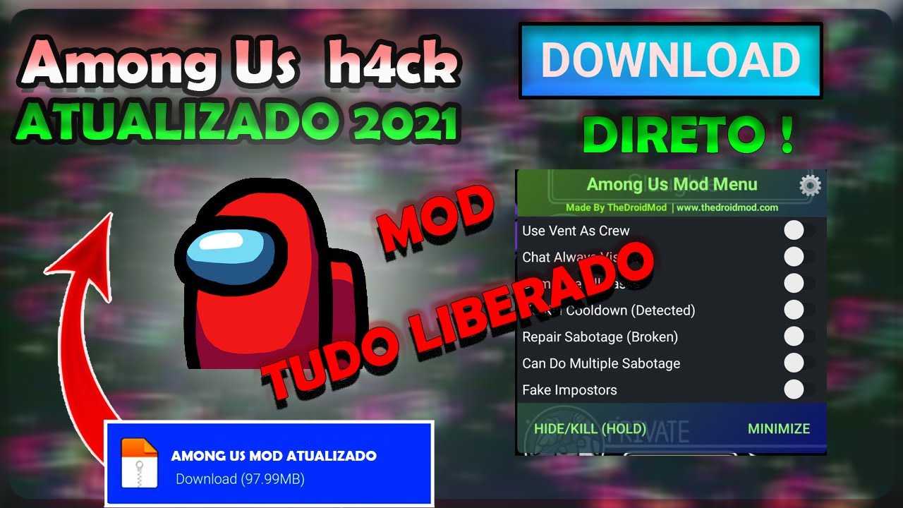 AMONG US MOD MENU APK ATUALIZADO YouTube