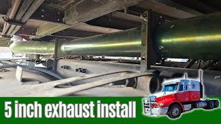 Installing 5 inch exhaust under a big rig (very detailed)