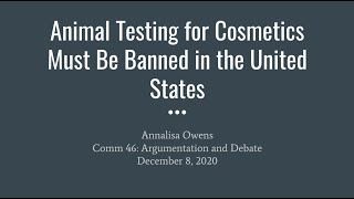 Animal Testing for Cosmetic Must Be Illegalized in the United States