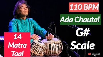 Ada ChauTaal Tabla Loop For Female Voice Practice | 14 Matra Taal | G# Scale| 110 Bpm | #muzzico