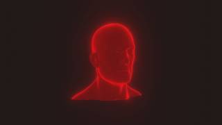Red Hologram Male Head 3D Model Animated with Facial Expressions [Turnaround]