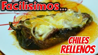 CHILES RELLENOS 😍 Queso y arrachera | Cocina 100% MEXICANA 🇲🇽) Receta FÁCIL 😎 (Tip SECRETO PELAR)