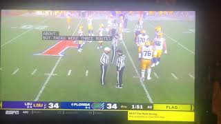 Throwing a cleat penalty in LSU vs Florida.  Louisiana State still in it!  Marco Wilson???