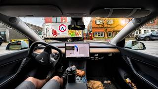 Tesla FSD 2026.14.1 on HW3 Got Confused Driving Me Home From the VFW… Mapping Issues?