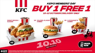 Buy 1 Free 1 KFC deal this 10.10