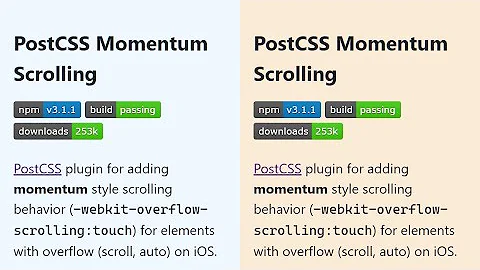 PostCSS Momentum Scrolling Plugin