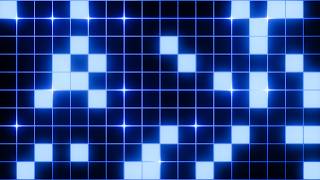 1 Hour Blue Neon Glowing LED Tile Wall Loop 4K No Audio | Abstract Mosaic Grid VJ Visual Background