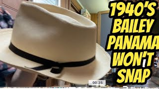 MY BRIM WON’T SNAP!! - 1940’s Bailey Panama Just Won’t Snap!.. Easy Fix!
