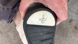 Driving And Pumping Gas Wearing Hot Loose Cole Haan Suede Wingtip Shoes Without Socks And Laces.