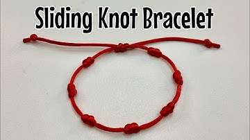 Sliding knot bracelet - adjustable red string bracelet 7 x knots