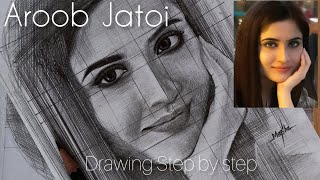 Aroob Jatoi Drawing with 2 Pencils | How to Draw girl Step by Step