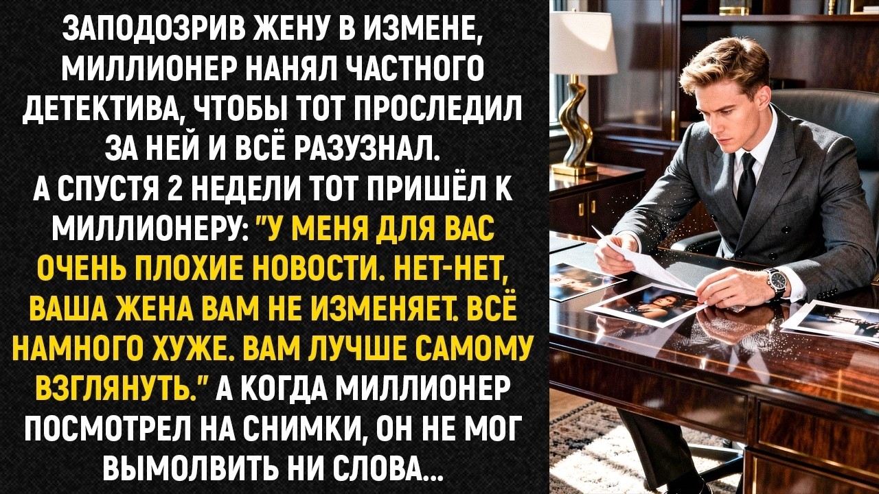 Заподозрив жену в измене, миллионер нанял частного детектива, чтобы тот проследил за ней...